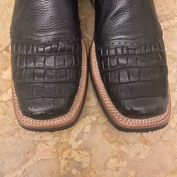 Black cowboy leather boots - Picture 4 of 8